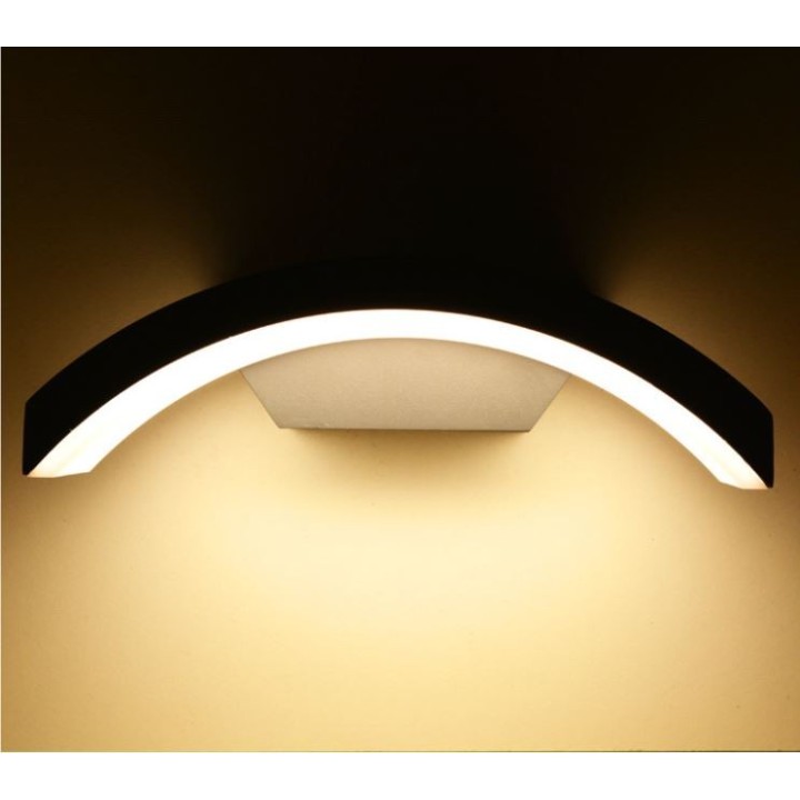 Miidex Lighting - Applique Murale Curviligne LED 7,5W 4000K Gris Anthracite IP54 - Réf : 67783