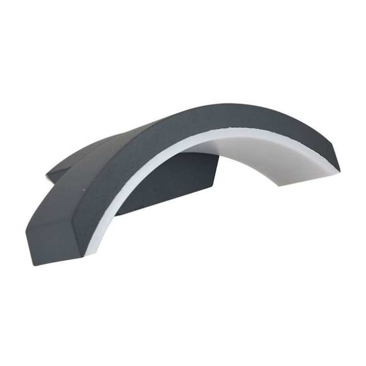 Miidex Lighting - Applique Murale Curviligne LED 7,5W 4000K Gris Anthracite IP54 - Réf : 67783