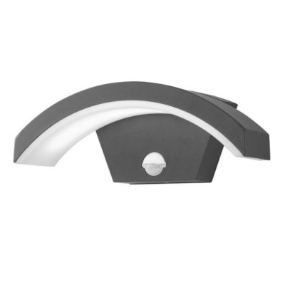 Miidex Lighting - Applique Murale LED 7,5W 360 lm Détecteur 4000K Gris IP54 - Réf : 677832