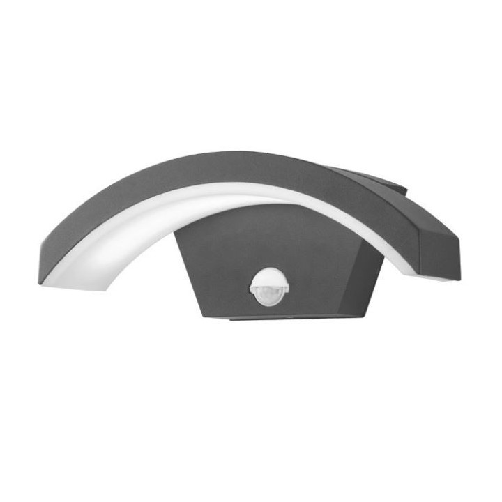 Miidex Lighting - Applique Murale LED 7,5W 360 lm Détecteur 4000K Gris IP54 - Réf : 677832