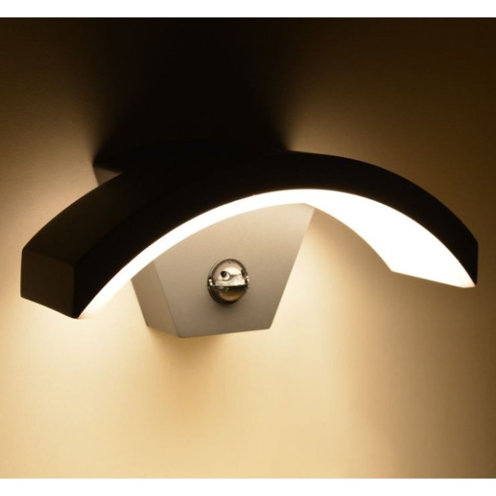 Miidex Lighting - Applique Murale LED 7,5W 360 lm Détecteur 4000K Gris IP54 - Réf : 677832