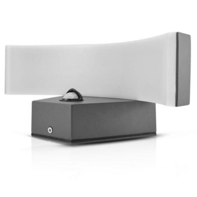 Miidex Lighting - Applique Murale LED 7,5W 360 lm Détecteur 4000K Gris IP54 - Réf : 677832
