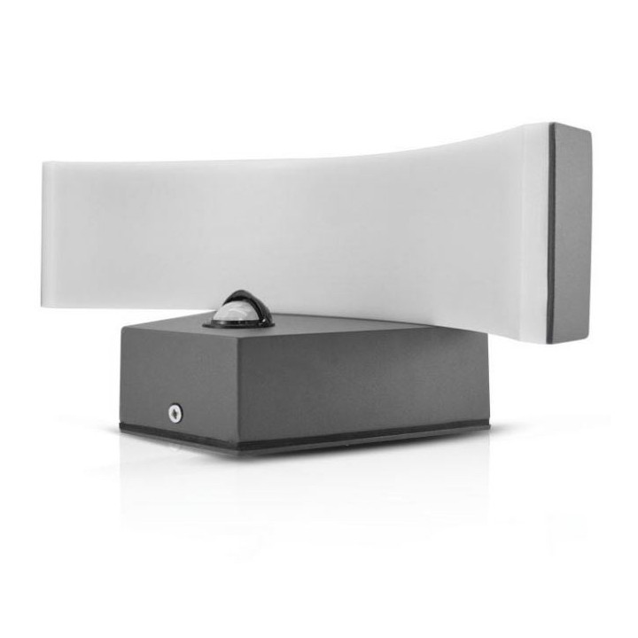 Miidex Lighting - Applique Murale LED 7,5W 360 lm Détecteur 4000K Gris IP54 - Réf : 677832