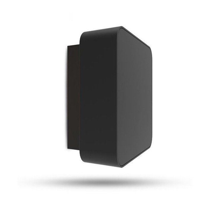 Miidex Lighting - Applique Murale LED carrée 10W 3000K Noir IP65 - Réf : 100807