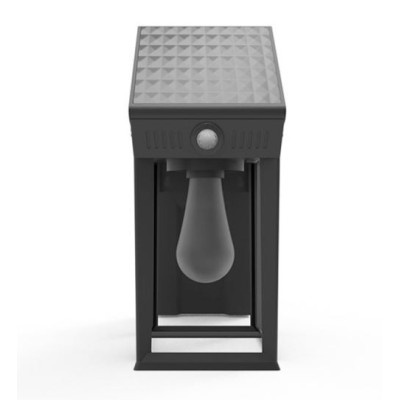 Miidex Lighting - Applique Murale Noir Solaire + Détecteur IR + Ampoule E27 - Réf : 100817