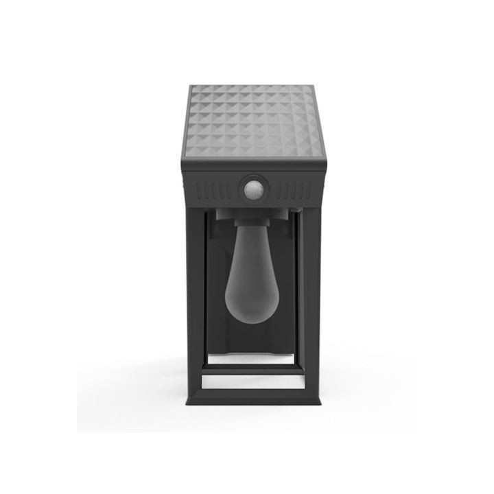 Miidex Lighting - Applique Murale Noir Solaire + Détecteur IR + Ampoule E27 - Réf : 100817