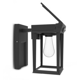 Miidex Lighting - Applique Murale Noir Solaire + Détecteur IR + Ampoule E27 - Réf : 100817