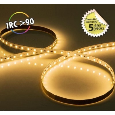 Miidex Lighting - Bandeau LED - 3000K - 5 m - 120 LED/m - 10W/m - IP20 - 24V - IRC90 - Réf : 100705