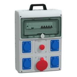 Schneider - Kaedra - Coffret de chantier 4 prises 16A NF + 1 prise 3P+N+T 32A - Réf : PFR10107