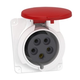 Schneider Mureva - Socle prise industrielle - 32A - IP44 - 380 - 5P - vis - Réf : PKF32F435