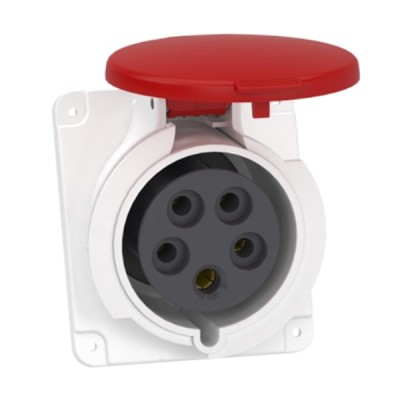 Schneider Mureva - Socle prise industrielle - 32A - IP44 - 380 - 5P - vis - Réf : PKF32F435