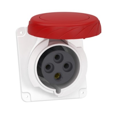 Schneider Mureva - Socle prise industrielle - 32A - IP67 - 380 - 4P - vis - Réf : PKF32F734