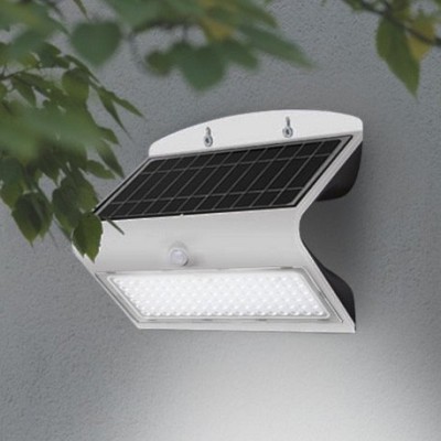 Miidex Lighting - Applique murale LED solaire 8W 4000°k blanc + détecteur - Réf : 70476