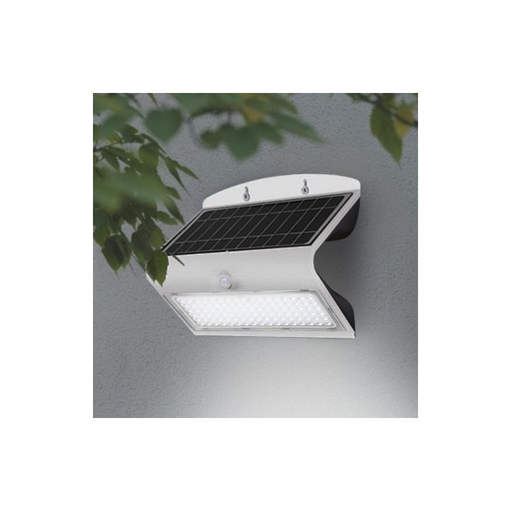Miidex Lighting - Applique murale LED solaire 8W 4000°k blanc + détecteur - Réf : 70476