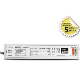 Miidex Lighting - Alimentation pour LED 100W - 24V DC - IP67 - Garantie 5 ans - Réf : 100472