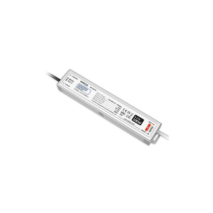 Miidex Lighting - Alimentation pour LED 100W - 24V DC - IP67 - Garantie 5 ans - Réf : 100472