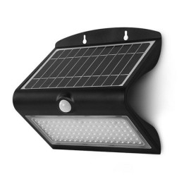 Miidex Lighting - Applique Murale LED Solaire 8W 4000K Noir + Détecteur - Réf : 70477