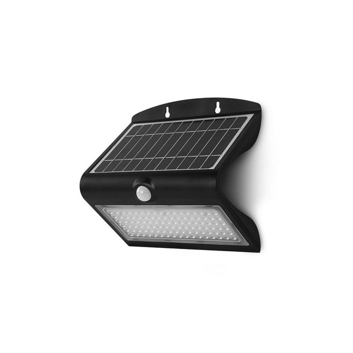Miidex Lighting - Applique Murale LED Solaire 8W 4000K Noir + Détecteur - Réf : 70477