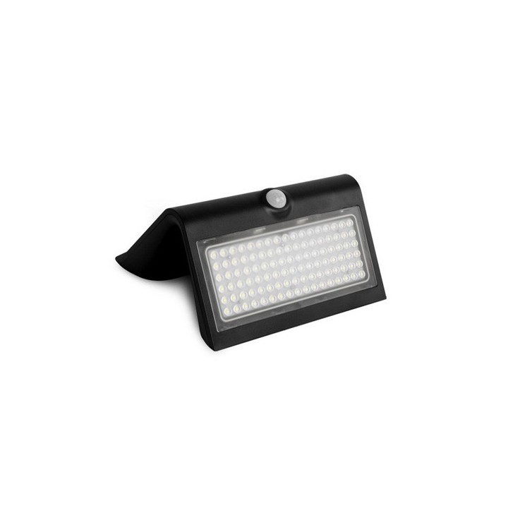 Miidex Lighting - Applique Murale LED Solaire 8W 4000K Noir + Détecteur - Réf : 70477
