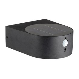 Miidex Lighting - Applique Murale Noire Ronde LED Solaire 5W 3000K + Détecteur IR - Réf : 100679
