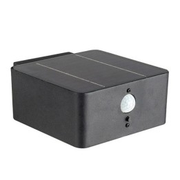 Miidex Lighting - Applique Murale Noire Carrée LED Solaire 5W 3000K + Détecteur IR - Réf : 100680