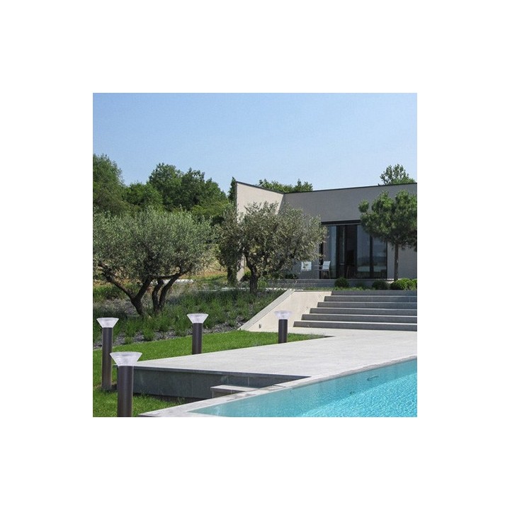 Miidex Lighting - Potelet Solaire Conique LED 4W 4000K Noir 800mm - Réf : 70901