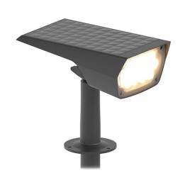Miidex Lighting - Projecteur Piquet LED Solaire Carré 2W 3000K Noir 316 mm IP65 - Réf : 100814