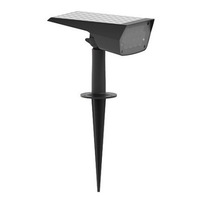 Miidex Lighting - Projecteur Piquet LED Solaire Carré 2W 3000K Noir 316 mm IP65 - Réf : 100814