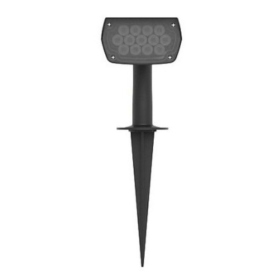 Miidex Lighting - Projecteur Piquet LED Solaire Carré 2W 3000K Noir 316 mm IP65 - Réf : 100814