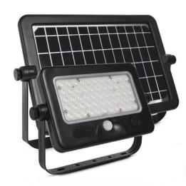 Miidex Lighting - Projecteur LED Solaire avec Détecteur 10W 4000K IP44 + Chargeur USB - Réf : 80802