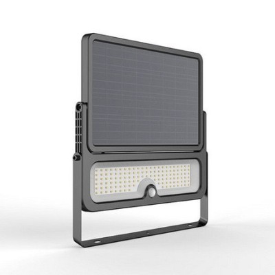 Miidex Lighting - Projecteur Exterieur LED Solaire Noir 8W 3000K IP65 + Détecteur IR + Télécommande - Réf : 100676