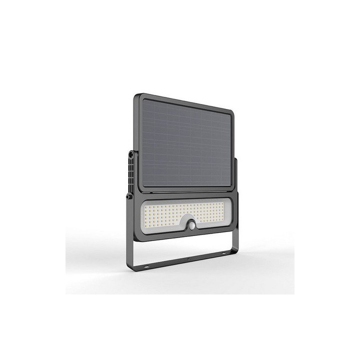 Miidex Lighting - Projecteur Exterieur LED Solaire Noir 8W 3000K IP65 + Détecteur IR + Télécommande - Réf : 100676