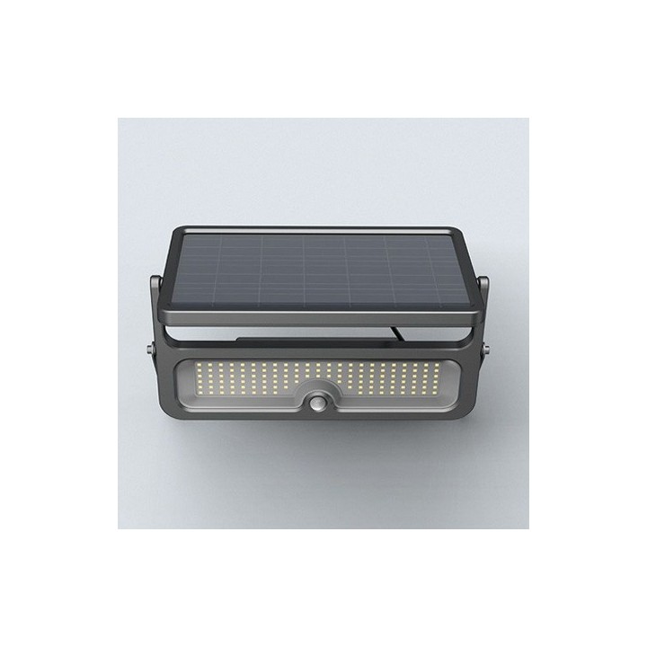 Miidex Lighting - Projecteur Exterieur LED Solaire Noir 8W 3000K IP65 + Détecteur IR + Télécommande - Réf : 100676