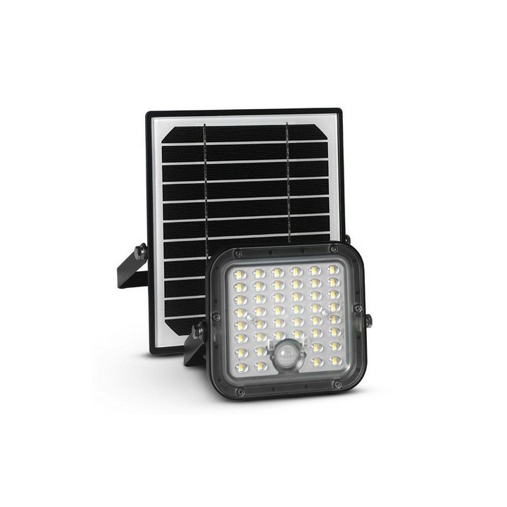 Miidex Lighting - Projecteur LED Solaire Asymétrique avec Détecteur IR 10W 3000K IP65 + Télécommande - Réf : 100751