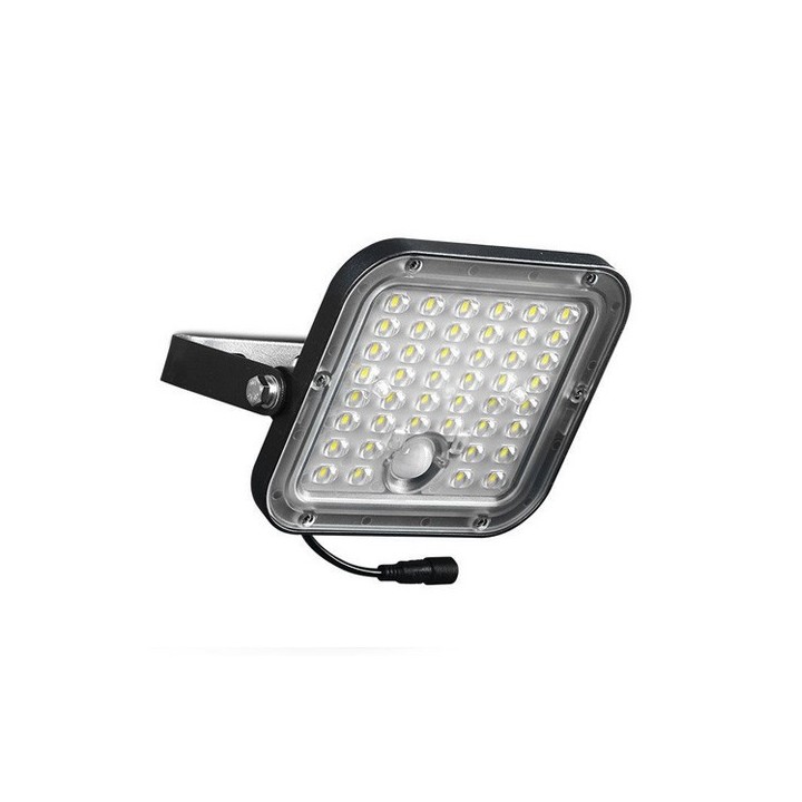Miidex Lighting - Projecteur LED Solaire Asymétrique avec Détecteur IR 10W 3000K IP65 + Télécommande - Réf : 100751