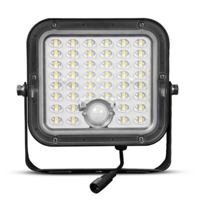 Miidex Lighting - Projecteur LED Solaire Asymétrique avec Détecteur IR 10W 3000K IP65 + Télécommande - Réf : 100751
