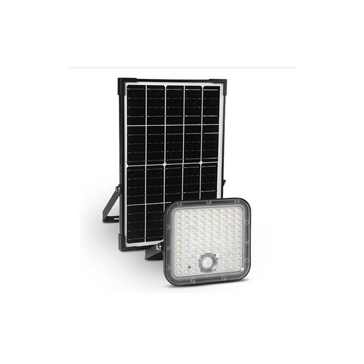 Miidex Lighting - Projecteur LED Solaire Asymétrique avec Détecteur IR 10W 3000K IP65 + Télécommande - Réf : 100752