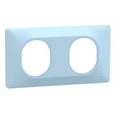 Ovalis - Plaque de finition - 2 postes Bleu Azurin - Réf : S320704C