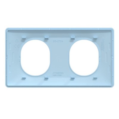 Ovalis - Plaque de finition - 2 postes Bleu Azurin - Réf : S320704C