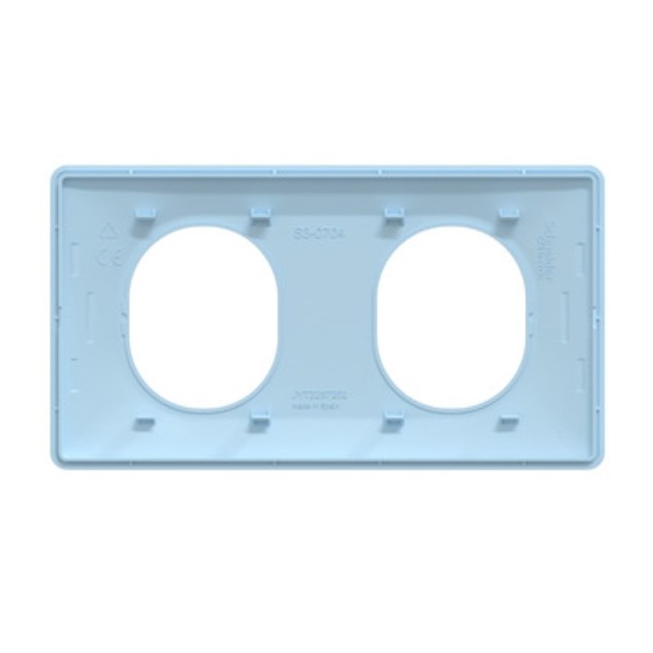 Ovalis - Plaque de finition - 2 postes Bleu Azurin - Réf : S320704C