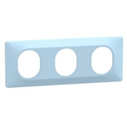 Ovalis - Plaque de finition - 3 postes Bleu Azurin - Réf : S320706C