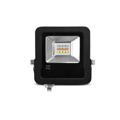 Miidex Lighting - Projecteur Extérieur LED Noir 10W RGB IP65 + Télécommande RF - Réf : 100184