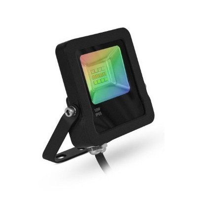 Miidex Lighting - Projecteur Extérieur LED Noir 30W RGB IP65 + Télécommande RF - Réf : 100185