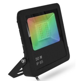 Miidex Lighting - Projecteur Extérieur LED Noir 50W RGB IP65 + Télécommande RF - Réf : 100186