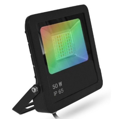 Miidex Lighting - Projecteur Extérieur LED Noir 50W RGB IP65 + Télécommande RF - Réf : 100186