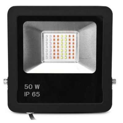 Miidex Lighting - Projecteur Extérieur LED Noir 50W RGB IP65 + Télécommande RF - Réf : 100186