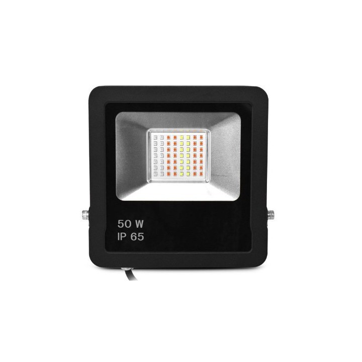 Miidex Lighting - Projecteur Extérieur LED Noir 50W RGB IP65 + Télécommande RF - Réf : 100186