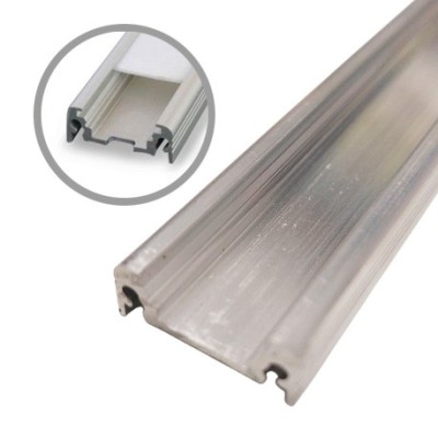 Miidex - Profilé Plat Aluminium Brut 1m pour bandeaux LED - Réf : 9828