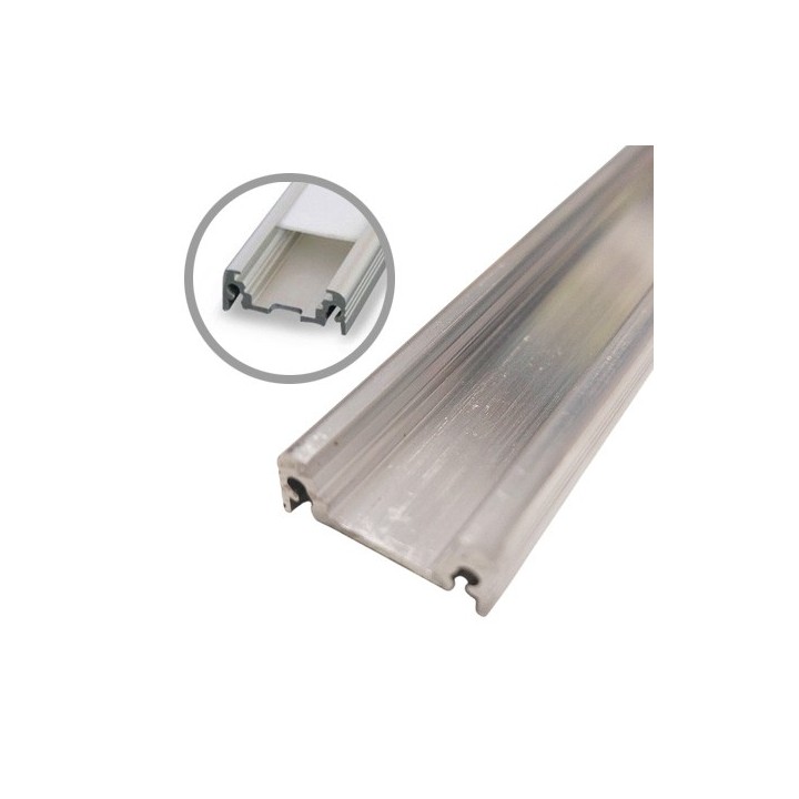 Miidex - Profilé Plat Aluminium Brut 1m pour bandeaux LED - Réf : 9828