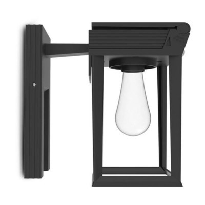 Miidex Lighting - Applique Murale Noir Solaire + Détecteur IR + Ampoule E27 - Réf : 100817